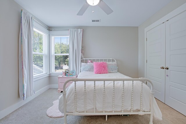 1607 Waterside Blvd, Moncks Corner, SC 29461 - bedroom featuring multiple windows, light carpet, and a ceiling fan