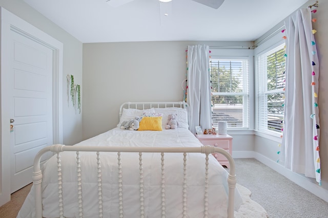 1607 Waterside Blvd, Moncks Corner, SC 29461 - bedroom with light colored carpet, baseboards, and a ceiling fan