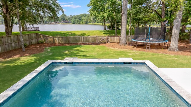 1607 Waterside Blvd, Moncks Corner, SC 29461 - view of pool featuring a water view and a trampoline