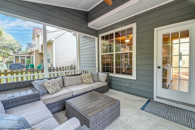 view of patio featuring an outdoor living space