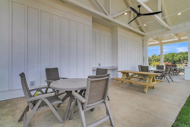 view of patio / terrace featuring ceiling fan