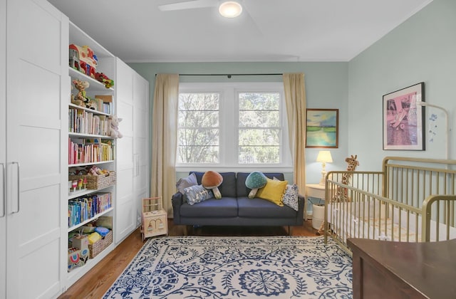 sitting room featuring light hardwood / wood-style floors