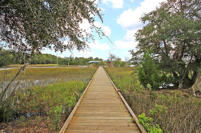 view of dock area