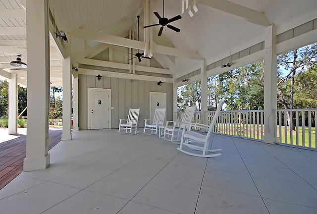 view of patio / terrace with ceiling fan