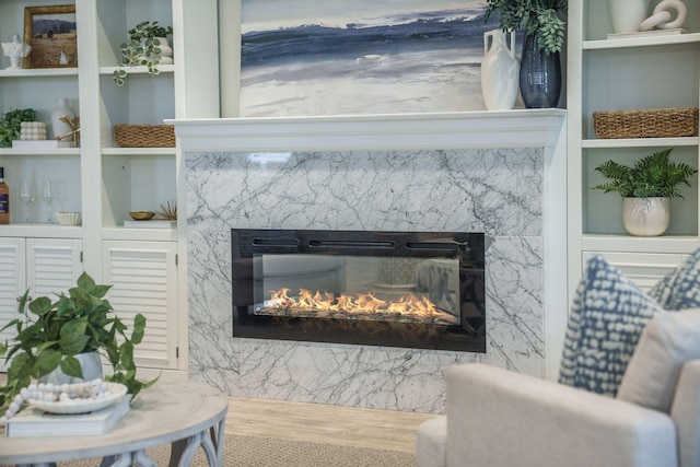 331 Fish Creek Ct, Summerville, SC 29486 - detailed view of a high end fireplace, wood finished floors, and built in features