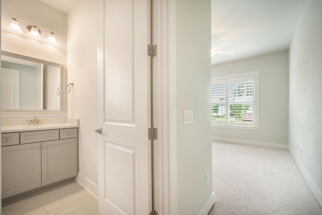 331 Fish Creek Ct, Summerville, SC 29486 - bathroom with vanity, baseboards, and ceiling fan