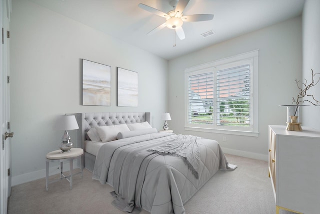 331 Fish Creek Ct, Summerville, SC 29486 - bedroom featuring baseboards, light carpet, and a ceiling fan