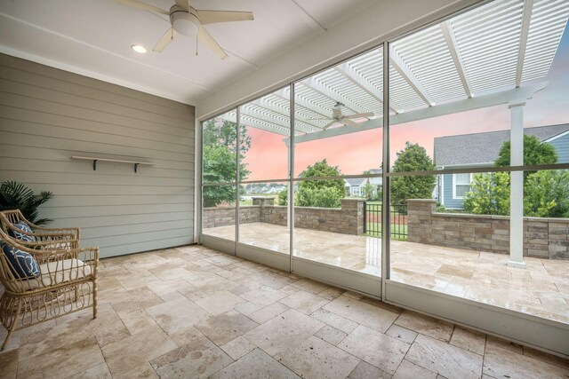 331 Fish Creek Ct, Summerville, SC 29486 - unfurnished sunroom with a ceiling fan
