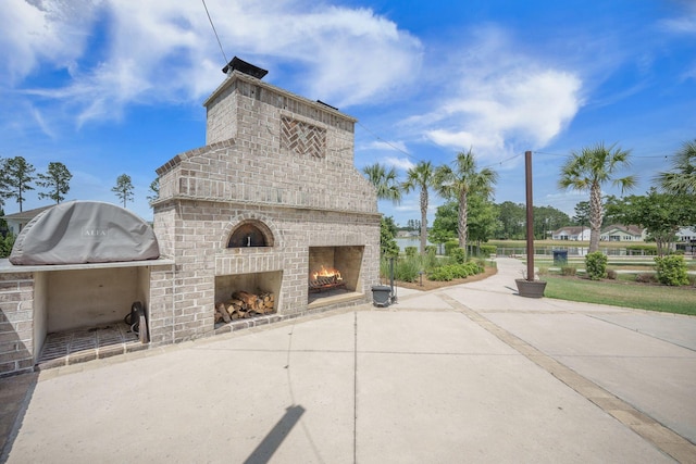331 Fish Creek Ct, Summerville, SC 29486 - view of patio featuring an outdoor brick fireplace