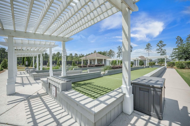331 Fish Creek Ct, Summerville, SC 29486 - view of patio / terrace with a bocce ball area and a pergola