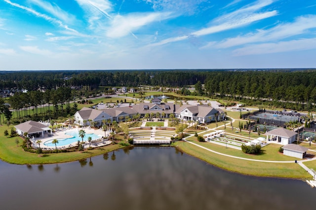 331 Fish Creek Ct, Summerville, SC 29486 - bird's eye view of a pool and a heavily wooded area