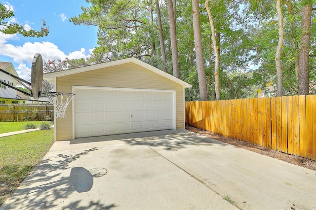 view of garage