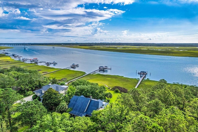 2287 Shoreline Dr, Johns Island, SC 29455 - bird's eye view of a large body of water and a notable bridge