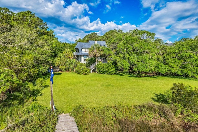 2287 Shoreline Dr, Johns Island, SC 29455 - view of green lawn featuring a view of trees