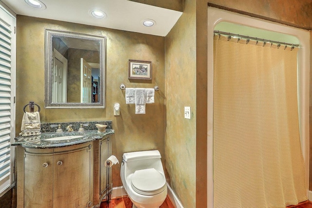 2287 Shoreline Dr, Johns Island, SC 29455 - full bathroom with vanity, recessed lighting, and curtained shower