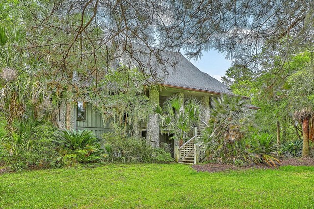 2287 Shoreline Dr, Johns Island, SC 29455 - view of side of home with stairway and a yard