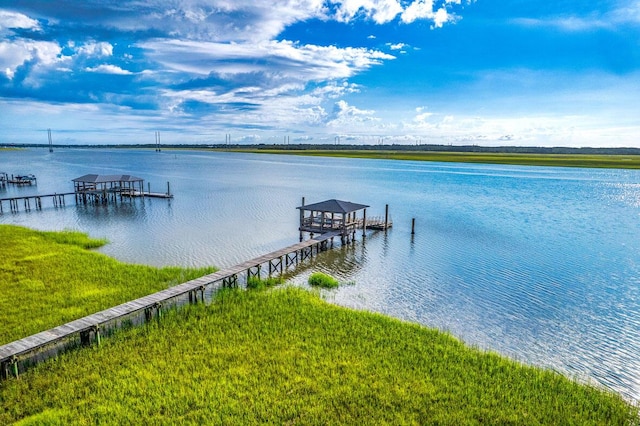 2287 Shoreline Dr, Johns Island, SC 29455 - dock with a water view and boat lift