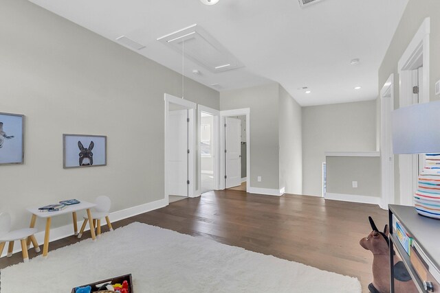 interior space featuring dark wood-type flooring