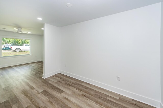 2219 Eagle Dr, North Charleston, SC 29406 - spare room with recessed lighting, baseboards, ceiling fan, and wood finished floors