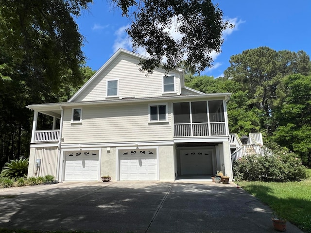 view of front of home with a garage