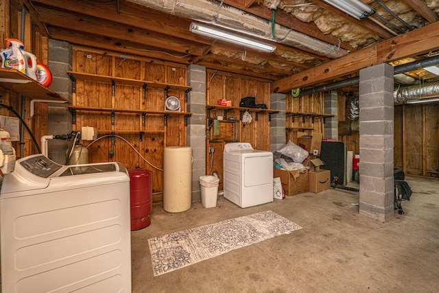 2468 Marina Rd, Wadmalaw Island, SC 29487 - unfinished below grade area with washing machine and dryer