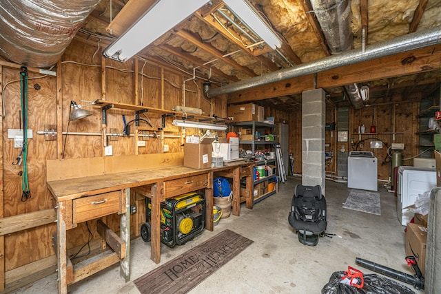 2468 Marina Rd, Wadmalaw Island, SC 29487 - unfinished below grade area with a workshop area