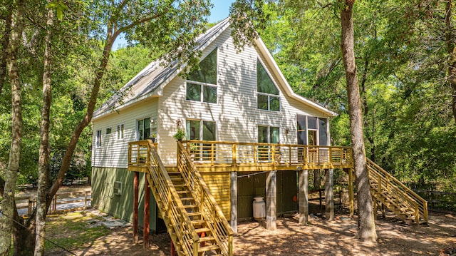 2468 Marina Rd, Wadmalaw Island, SC 29487 - rear view of property featuring stairs and a wooden deck