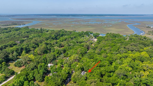 2468 Marina Rd, Wadmalaw Island, SC 29487 - aerial view of property and surrounding area featuring a heavily wooded area