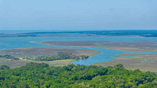 2468 Marina Rd, Wadmalaw Island, SC 29487 - drone / aerial view of a large body of water and a forest