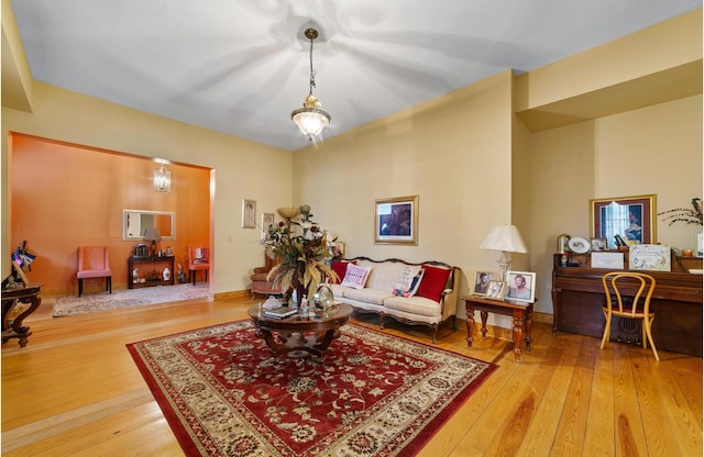 living room with wood-type flooring