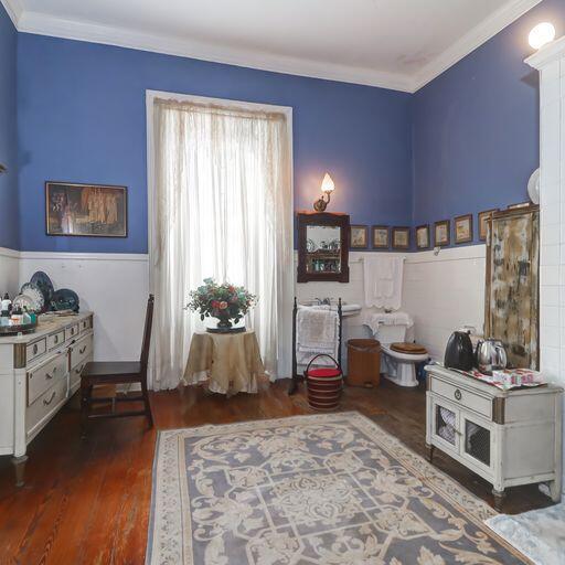81 Rutledge Ave, Charleston, SC 29401 - office area with dark wood-style flooring and ornamental molding