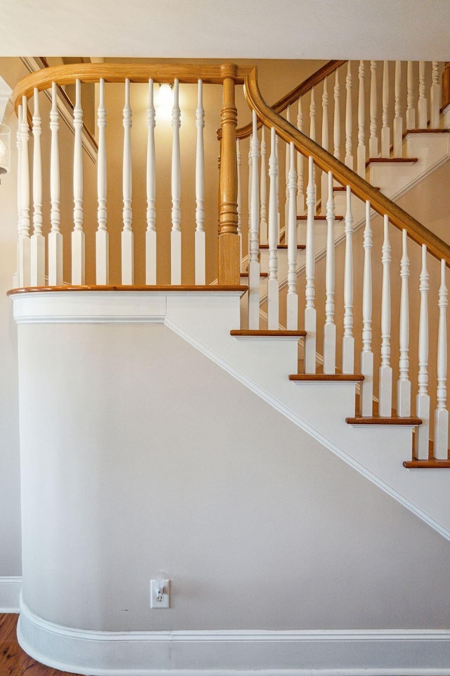 stairs with baseboards