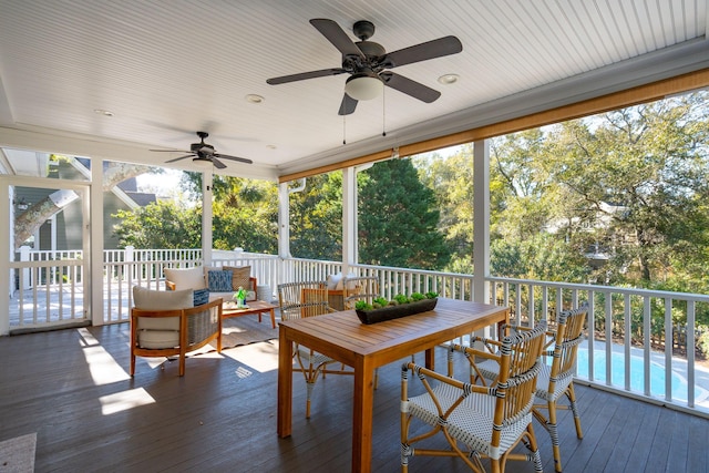 view of sunroom