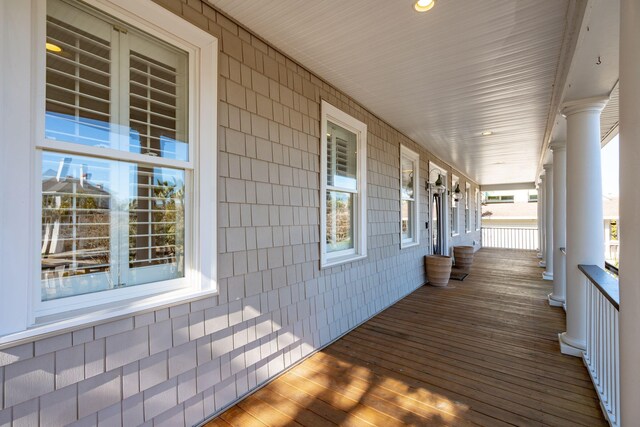 deck with a porch