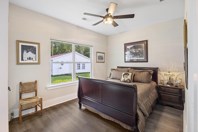 359 Green St, Santee, SC 29142 - bedroom featuring dark wood-style flooring and ceiling fan