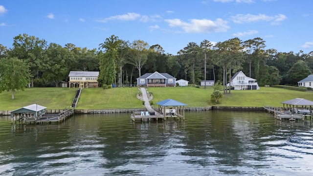 359 Green St, Santee, SC 29142 - dock area featuring boat lift and a water view