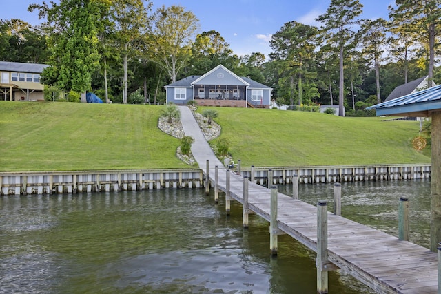 359 Green St, Santee, SC 29142 - dock area featuring a water view and a yard