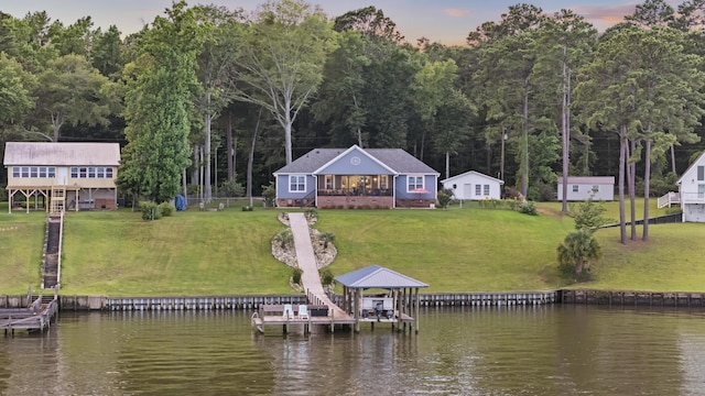 359 Green St, Santee, SC 29142 - dock with a yard and a deck with water view
