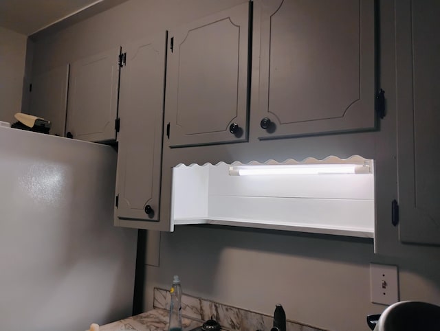 kitchen featuring gray cabinetry