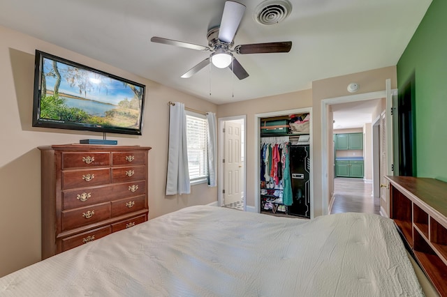 403 Forest Cir, Summerville, SC 29483 - bedroom featuring a closet, a ceiling fan, and visible vents