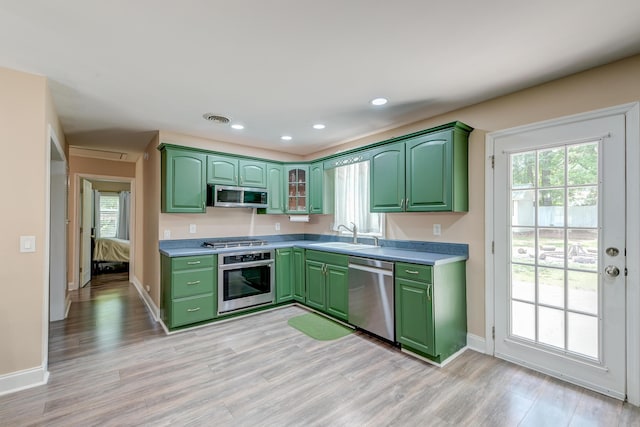 403 Forest Cir, Summerville, SC 29483 - kitchen featuring green cabinets and stainless steel appliances