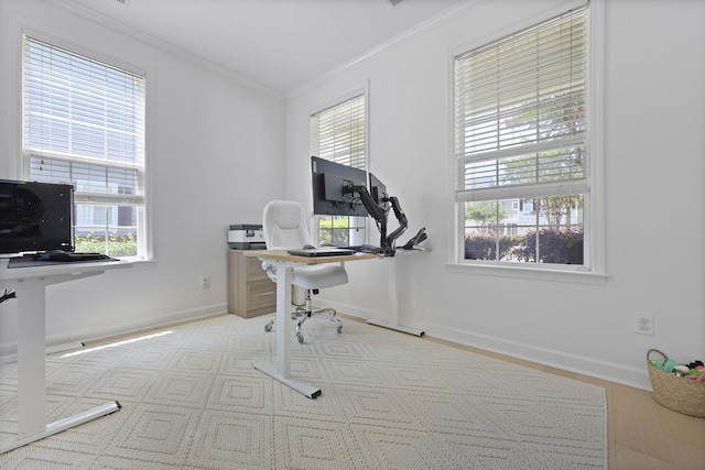 132 Fresh Meadow Ln, Mount Pleasant, SC 29466 - home office featuring crown molding and baseboards