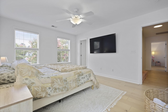 132 Fresh Meadow Ln, Mount Pleasant, SC 29466 - bedroom featuring light wood-type flooring and ceiling fan
