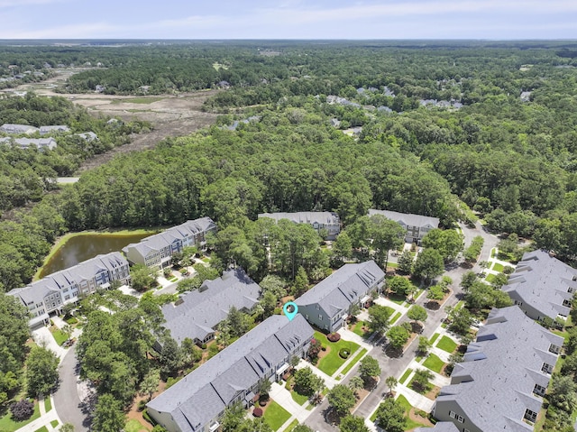 132 Fresh Meadow Ln, Mount Pleasant, SC 29466 - aerial view of residential area featuring a heavily wooded area and a nearby body of water