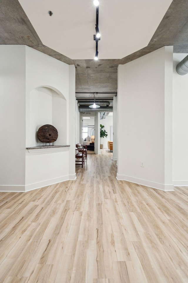 interior space with light hardwood / wood-style flooring