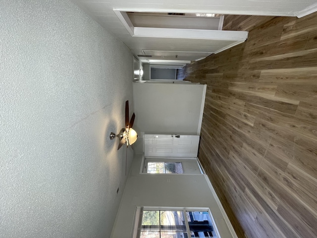 interior space with wood walls