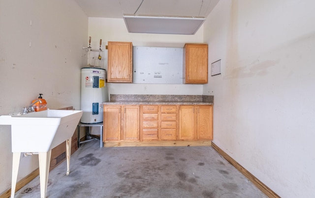 7812 Spring Creek Rd, North Charleston, SC 29418 - kitchen featuring electric water heater and concrete floors
