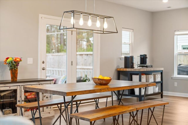 217 Lucca Dr, Summerville, SC 29486 - dining area featuring light wood-style flooring, breakfast area, baseboards, and recessed lighting