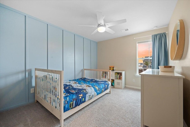 217 Lucca Dr, Summerville, SC 29486 - bedroom with ceiling fan, visible vents, and light colored carpet