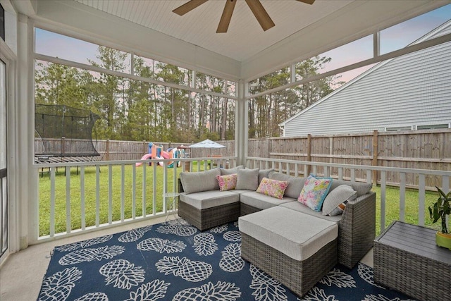 217 Lucca Dr, Summerville, SC 29486 - sunroom / solarium featuring a healthy amount of sunlight and ceiling fan